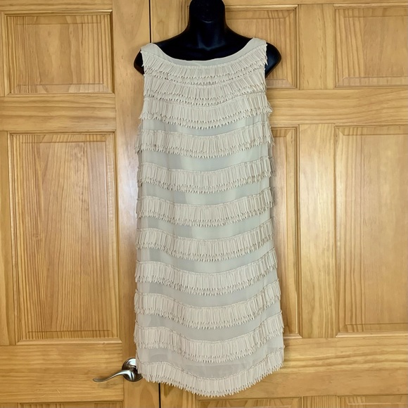 NWT 248$ Ann Taylor fringe sheath Dress, Size 12 - Picture 2 of 7